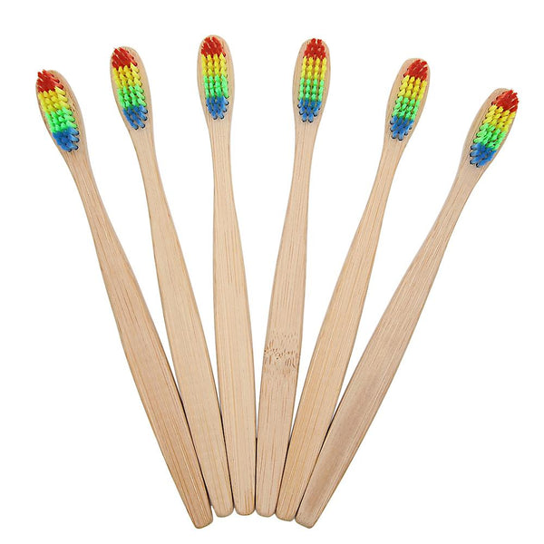 Wooden Rainbow Bamboo Toothbrush